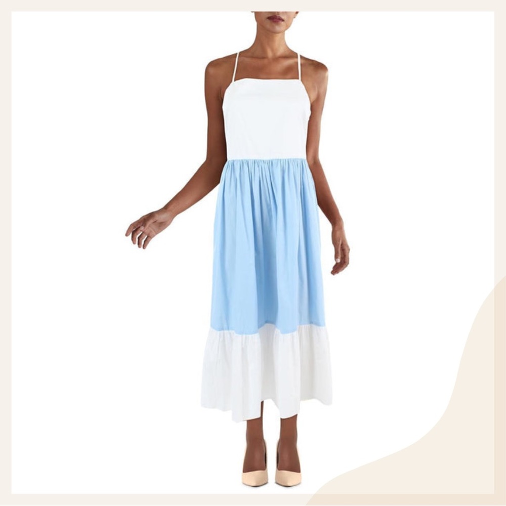 NWOT Riley & Rae Womens Gathered Calf Strappy Midi Dress.